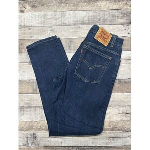 Size 10L Vintage Levi’s 550 Womens Dark Wash High Rise Relaxed Tapered Mom Jeans